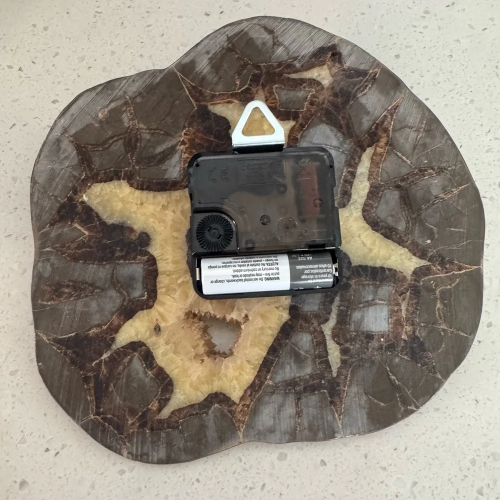 Septarian Nodule and Druze Stone Clock 7’x7’